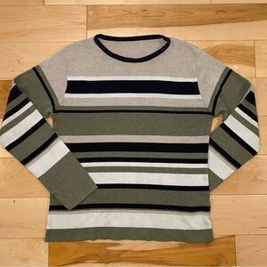 Olive Striped Long Sleeve Knit Y2K Grunge Earthy Elevated Basic